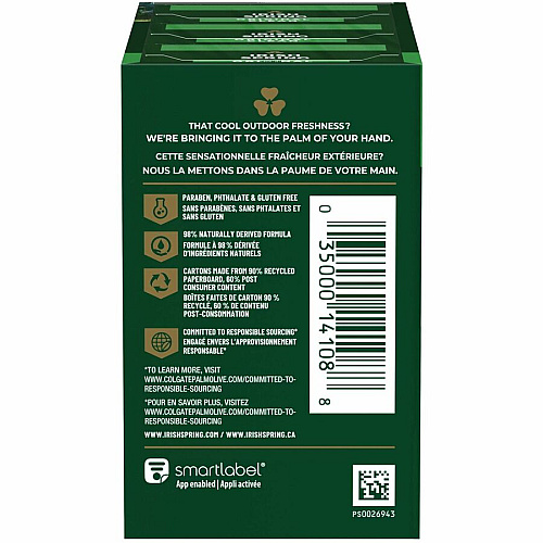 Irish Spring Deodorant Bar Soap with Flaxseed Oil (114177CT)