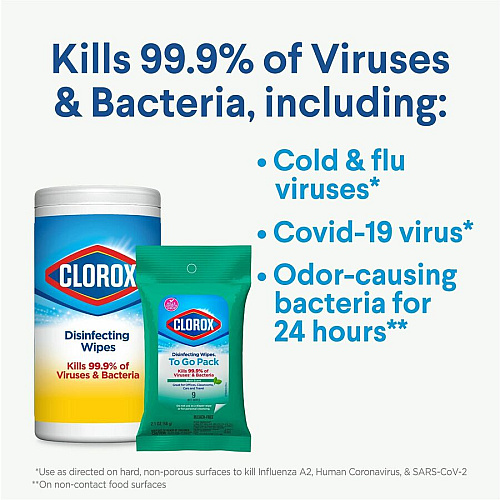 Clorox Bleach-Free Disinfecting WipesTo-Go Pack (60133)