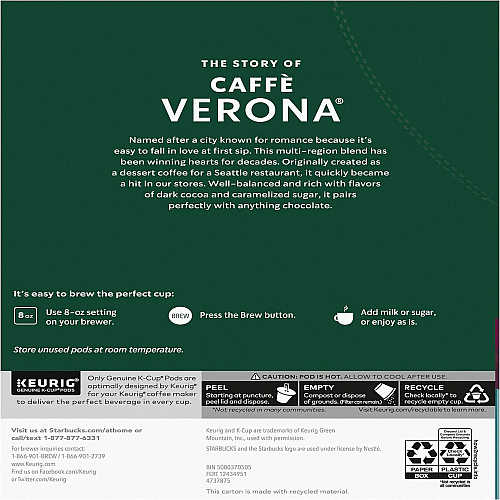 Starbucks K-Cup Caffe Verona Coffee (12434951CT)
