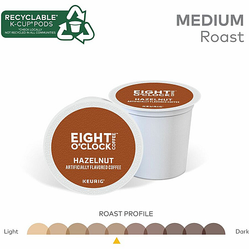 Eight O'Clock K-Cup Hazelnut Coffee (0633)