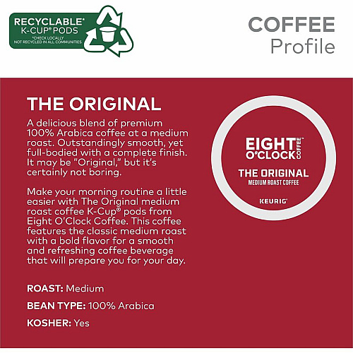 Eight O'Clock K-Cup Original Coffee (0657)