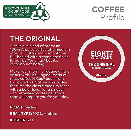 Eight O'Clock K-Cup Original Coffee (0657)