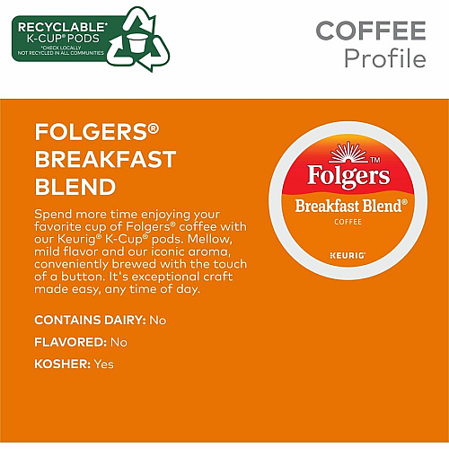 Folgers K-Cup Breakfast Blend Coffee (3451)