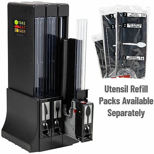 Mind Reader 3-Compartment Utensil Dispenser Organizer (CUTDISPBK)