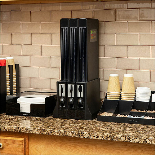 Mind Reader 3-Compartment Utensil Dispenser Organizer (CUTDISPBK)