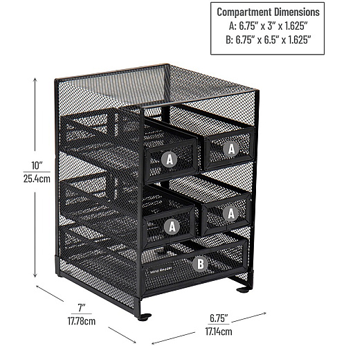 Mind Reader Network 5-Compartment Tea Bag Organizer (MMTDR5)
