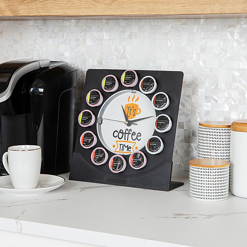 Mind Reader Anchor Coffee Pod Holder with Clock (PODCLOCK)