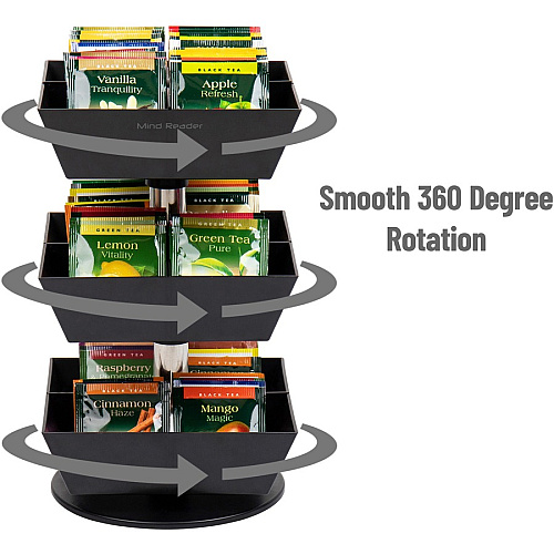 Mind Reader Anchor 12-Compartment Tea Carousel (TEASWIV3T)