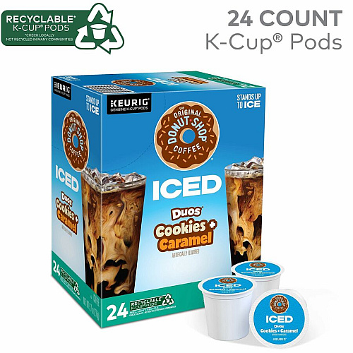 The Original Donut Shop K-Cup Iced Duos Cookies and Caramel Coffee (9881)