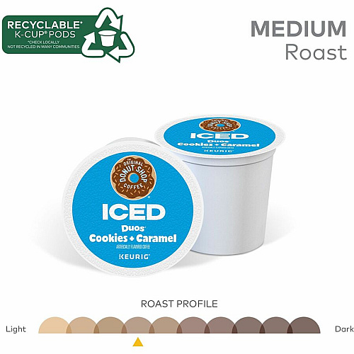 The Original Donut Shop K-Cup Iced Duos Cookies and Caramel Coffee (9881)