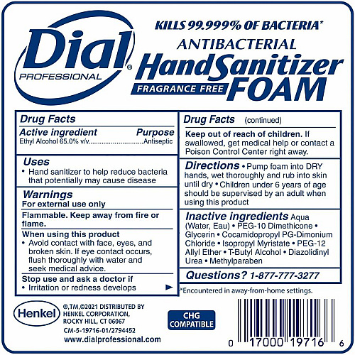 Dial Hand Sanitizer Foam Refill (19717)