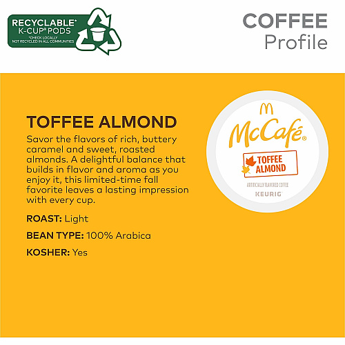 McCafe K-Cup Toffee Almond Coffee (9189)