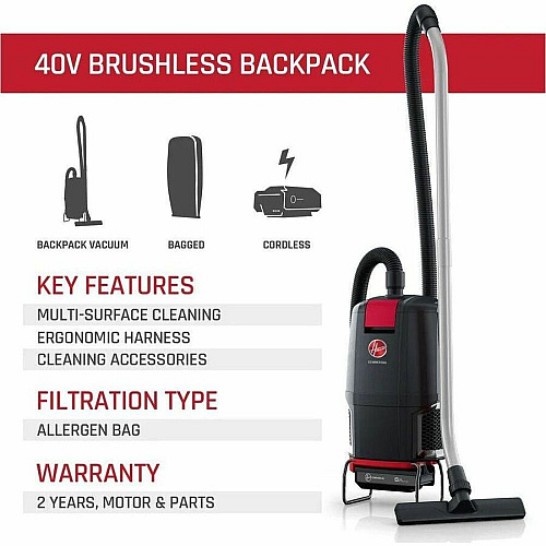 Hoover Commercial  40V  Brushless  Backpack  Tool  Only (CH93619)