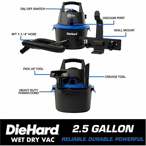 DieHard 2.5-Gallon 2.5 HP Wet/Dry Vacuum (DH7000201)