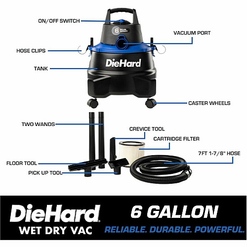 DieHard 6-Gallon 4.5 HP Wet/Dry Vacuum (DH7000801)