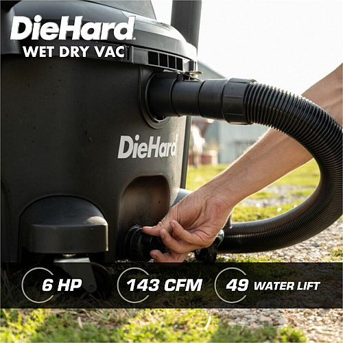 DieHard 12-Gallon 6 HP Pro Series Wet/Dry Vacuum (DH7000601)