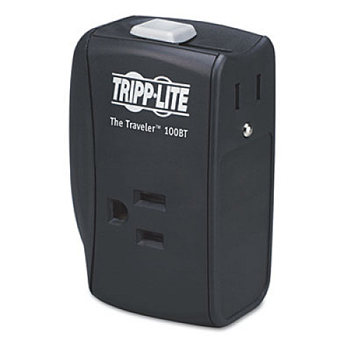 Tripp Lite Protect It! Portable Surge Protector, 2 Outlets, Direct Plug-In, 1050 Joules (TRAVLER100BT)