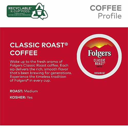 Folger K-Cup Classic Roast Coffee (7456)