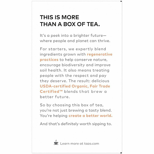 Tazo Regenerative Organic Refresh Mint Herbal Tea Bag (00350)