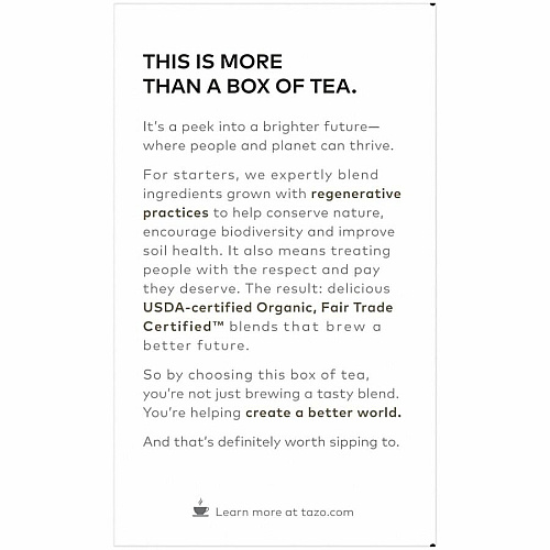 Tazo Regenerative Organic Earl Grey Black Tea Bag (00352)
