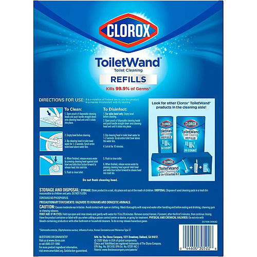 Clorox ToiletWand Toilet Cleaning and Disinfecting Scrubbing Pads Refills (31049)