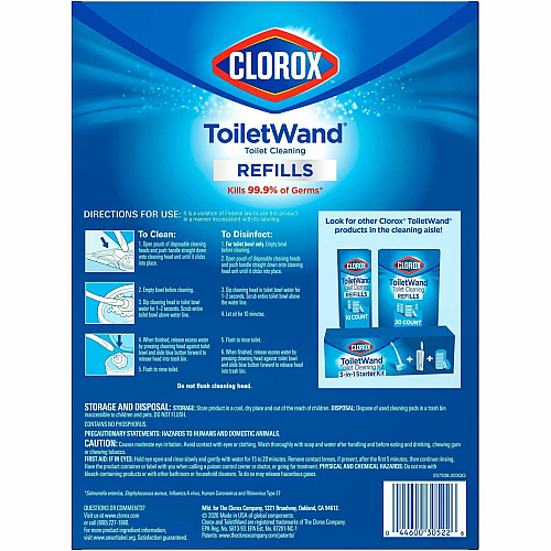 Clorox ToiletWand Toilet Cleaning and Disinfecting Scrubbing Pads Refills (31049)
