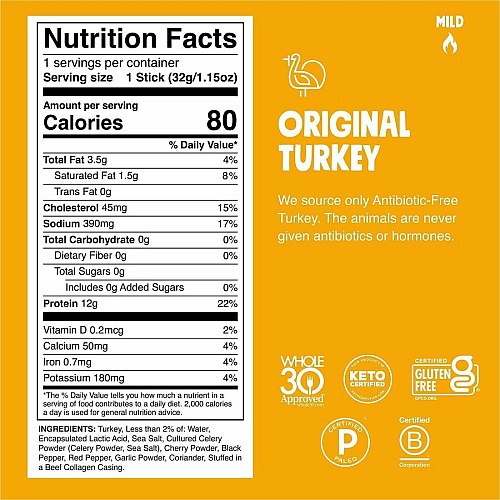 Chomps Original Turkey Snack Sticks (CTOTJ24)