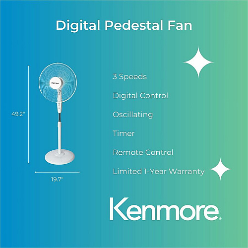 Kenmore 12" Pedestal Fan (KM60035WH)