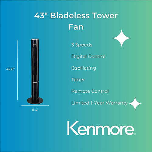 Kenmore Bladeless Tower Fan (KM60018BK)
