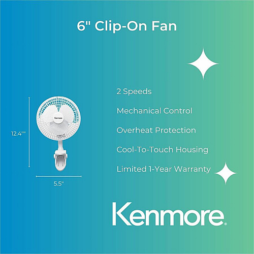 Kenmore 6" Clip-On Fan (KM60032WH)
