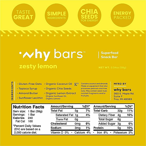 Why Bars Superfood Protein Snack Bars (WB7)
