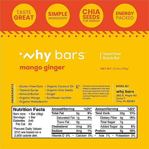 Why Bars Superfood Protein Snack Bars (WB5)