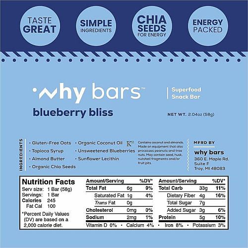 Why Bars Superfood Protein Snack Bars (WB6)