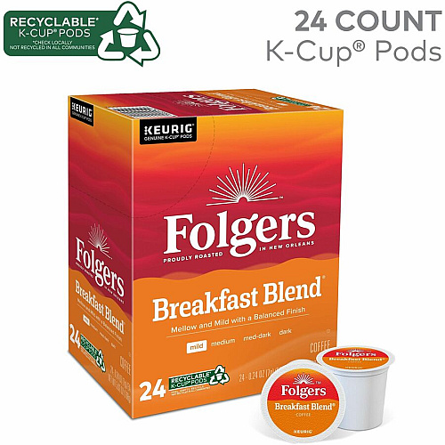 Folgers K-Cup Breakfast Blend Coffee (3451CT)