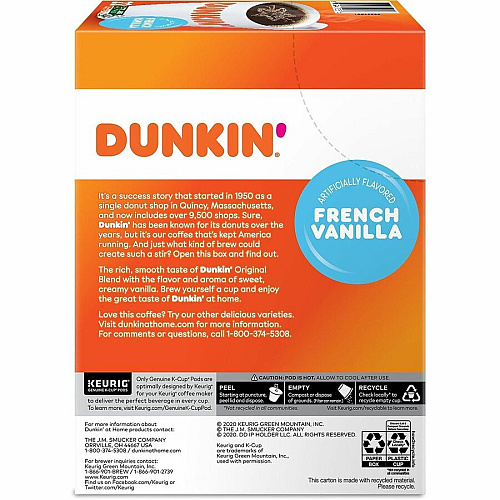 Dunkin' K-Cup, Pod French Vanilla Coffee (1268CT)