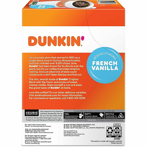 Dunkin' K-Cup, Pod French Vanilla Coffee (1268CT)