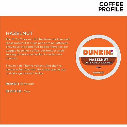 Dunkin' Donuts K-Cup Hazelnut Coffee (1270CT)