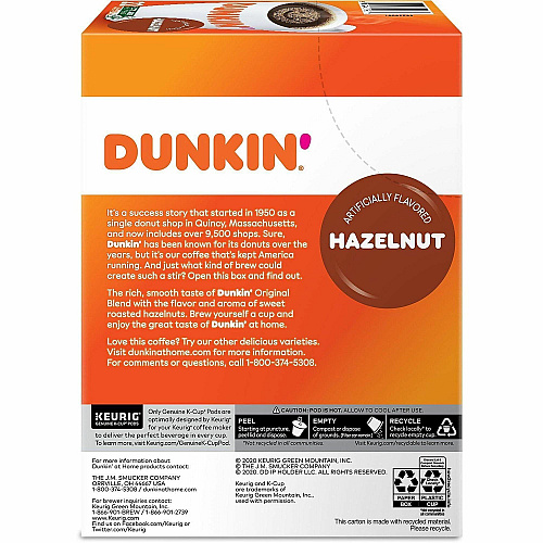 Dunkin' Donuts K-Cup Hazelnut Coffee (1270CT)