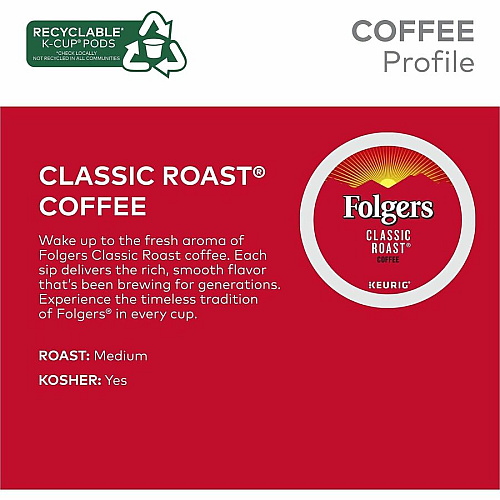 Folger K-Cup Classic Roast Coffee (7456CT)