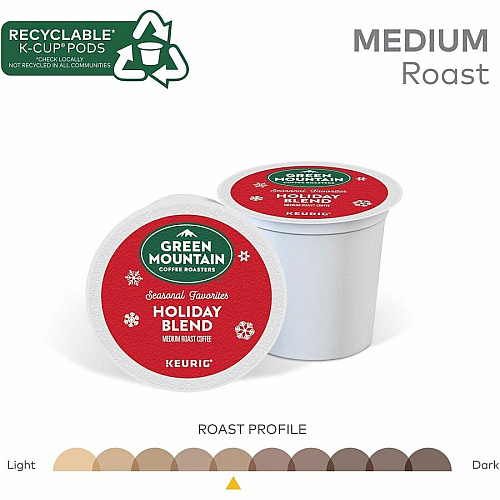 GREEN MOUNTAIN COFFEE ROASTERS K-Cup, Pod Holiday Blend Coffee (6204CT)