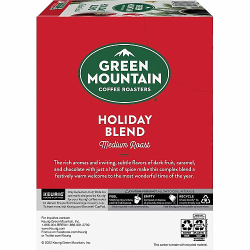 GREEN MOUNTAIN COFFEE ROASTERS K-Cup, Pod Holiday Blend Coffee (6204CT)