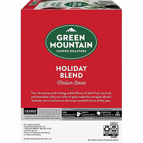 GREEN MOUNTAIN COFFEE ROASTERS K-Cup, Pod Holiday Blend Coffee (6204CT)