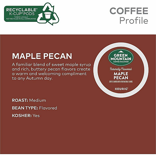 GREEN MOUNTAIN COFFEE ROASTERS K-Cup, Pod Maple Pecan Coffee (7674CT)