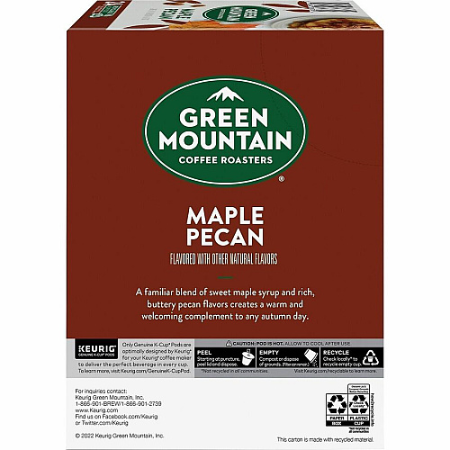 GREEN MOUNTAIN COFFEE ROASTERS K-Cup, Pod Maple Pecan Coffee (7674CT)