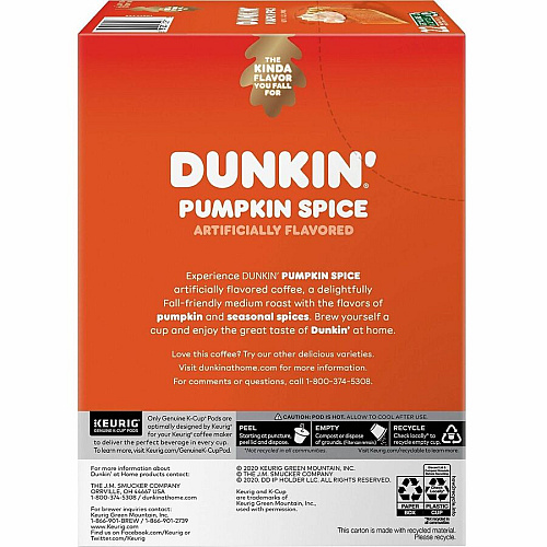 Dunkin' Donuts K-Cup Pumpkin Spice Coffee (7596CT)