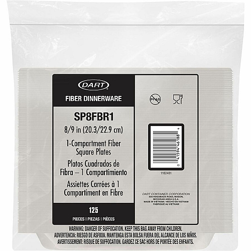 Dart 8" Square Fiber Plates (SP8FBR1CT)