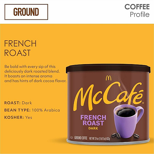 McCafe Ground, Can French Roast Ground Coffee (7831)