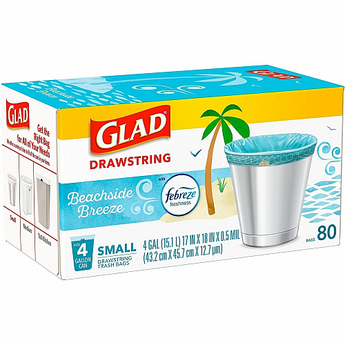 Glad OdorShield Drawstring Trash Bags (79155CT)