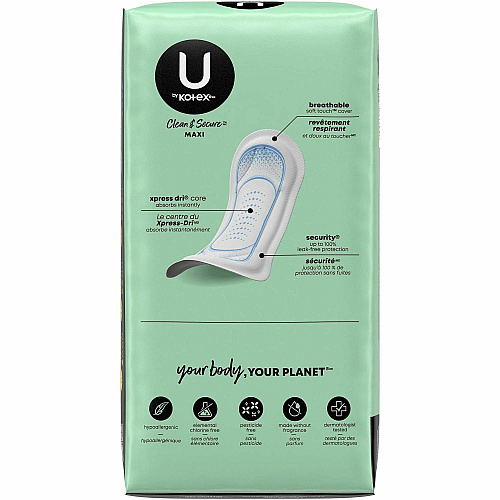 U by Kotex Clean & Secure Maxi Pads (47240)