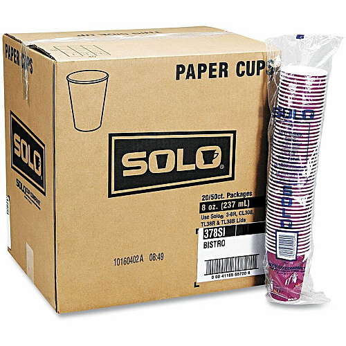 SOLO 10 oz Bistro Design Disposable Paper Cups (370SI0041)
